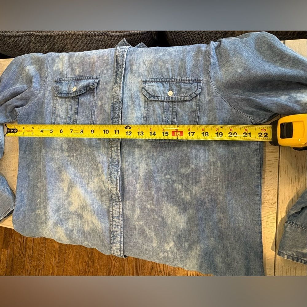 Up Cycled Tree Of Life Blue Denim Shirt - Picture 14 of 14